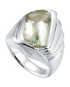 Genuine Green Quartz Ring Sterling Silver  Size 7/18.00X10.00 Mm Geuine Green Quartz Ring