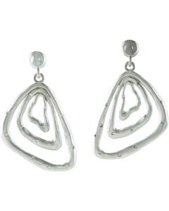 Diamond Earrings Sterling Silver & 14K White Gold Pair 3/8 Ct Tw Diamond Earrings