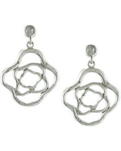 Diamond Earrings Sterling Silver & 14K White Gold Pair 3/8 Ct Tw Diamond Earrings