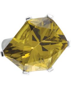 Genuine Olive Quartz Ring Sterling Silver  20.00X16.00Mm Genuine Olive Quartz Ring