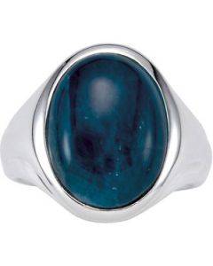 Genuine Opaque Apatite Ring Sterling Silver  Size 08.00/16.00X12.00 Mm Genuine Opaque Apatite Ring