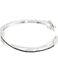 Genuine Spinel & Diamond Bangle Bracelet Sterling Silver  1/3 Ct Tw Genuine Spinel & Diamond Bangle Brc