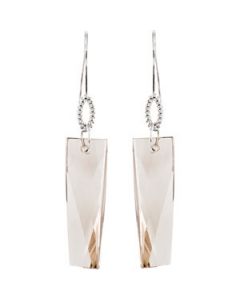 Genuine Smoky Quartz Earrings Sterling Silver  Pair 36.00X11.00 Mm