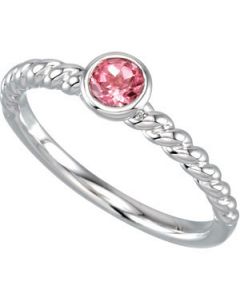 Genuine Swiss Blue Topaz Stackable Ring Sterling Silver  09.00/4.00 Mm;P;Genuine Swiss Blue Topaz Stackable Ring