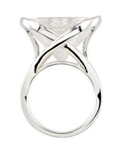 Genuine Whit Quartz Ring Sterling Silver  Size 7 / 20.00X20.00 Mm Geniune White Quartz Ring