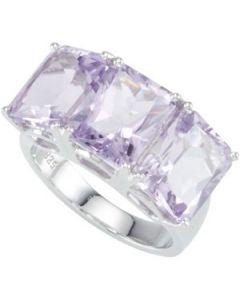 Genuine Rose De France Quartz Rng Sterling Silver  10.00 X 08.00Mm Genuine Rose De France Amethyst Ring
