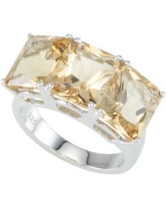 Genuine Yellow Quartz Ring Sterling Silver  10.00 X 08.00Mm Genuine Yellow Quartz Ring