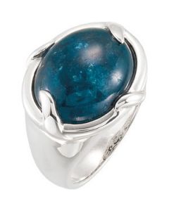 Genuine Opaque Apatite Ring Sterling Silver  Size 7/16.00X13.00 Mm Genuine Opaque Apatite Ring
