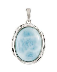 Genuine Larimar Pendant N\A  16.00X12.00 Mm Genuine Larimar Pendant