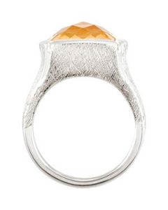 Genuine Citrine Ring Sterling Silver  Size 7/13.00X13.00 Mm Genuine Citrine Ring