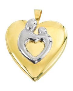 Heart Shaped Mother And Child Locket Yellow Gold Filled Gold 21.00X19.25 Mm Heart Shaped Mother And Child Locket