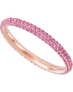 Pink Sapphire Eternity Band 14K Rose Gold Size 8.5