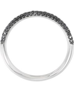 Black Diamond Anniversary Band 14K White Gold Size 05.00  1/2 Ct Tw Bridal Ann Band