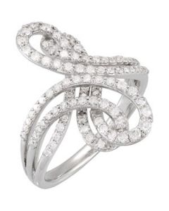 Diamond Ring 14K White Gold 01.00 Ct Tw Diamond Ring