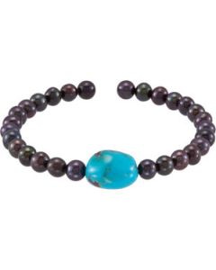 7.5 Inch Cuff Bracelet N\A  Turq/Blk