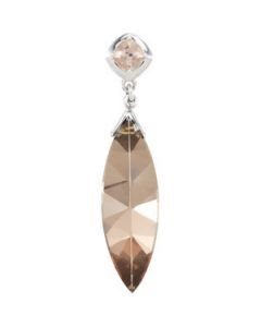 Genuine Smoky Quartz & Morgan Pendant Sterling Silver  37.00X12.00 Mm/ 06.00 Mm  Genuine Smoky Quartz & Morganite Pendant