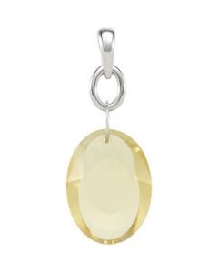 Genuine Lime Quartz Pendant Sterling Silver  20.00X15.00 Mm  Genuine Lime Quartz Pendant