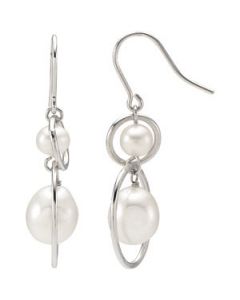 Freshwater Cultured Pearl Earrings Sterling Silver  