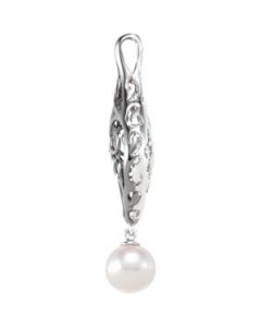 Freshwater Cultured Pearl Pendant Sterling Silver  09.00 Mm Freshwater Cultured Pearl Pendant