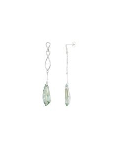 Sterling Silver Green Quartz Earrings
