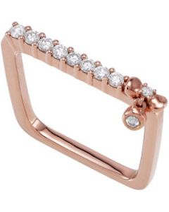 Sterling Silver/Rose Rhodium Plated Stackable Diamond Ring Sterling Silver  1/5 Ct Tw Ss/Rose Rhodium Plated Stackable Diamond Ring