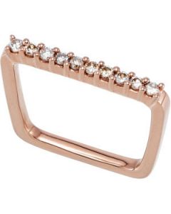 Sterling Silver/Rose Rhodium Plated Stackable Diamond Ring Sterling Silver  1/4 Ct Tw Ss/Rose Rhodium Plated Stackable Diamond Ring