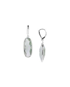 Genuine Quartz Lever Back Earrings 