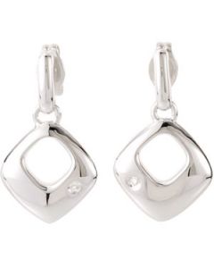 Diamond Earrings Sterling Silver  Pair .015 Cttw  Diamond Earrings