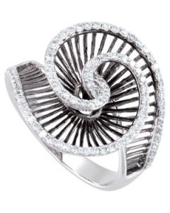 Diamond Ring With Black Rhodium 14K White Gold 1/2 Ct Tw