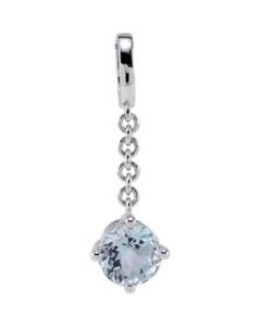 Genuine Aquamarine Pendant Enhancer Sterling Silver  8Mm Gen Aquamarine Pendant Enhancer