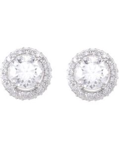 Diamond Earrings 14K White Gold Pair 2 Ct Tw Diamond Earrings