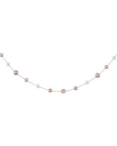 Freshwater Cultured Multi Color Pearl And Genuine Mica Necklace Sterling Silver  5.5-6Mm/6-6.5Mm/8-8.5Mm/48 Freshwater Cultured Multi Color Pearl & Gen Mica Necklace