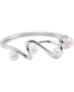 Freshwater Cultured Pearl Bangle Bracelet Sterling Silver  7.5-9Mm/06.25 Inch Freshwater Cultured Pearl Bangle Braclet