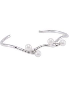 Freshwater Cultured Pearl Cuff Bracelet Sterling Silver  6-6.5Mm/05.50 Inch Freshwater Cultured Pearl Cuff Bracelet