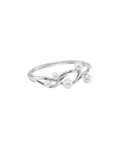 Sterling Silver Freshwater Cultured Pearl Bangle Bracelet 
