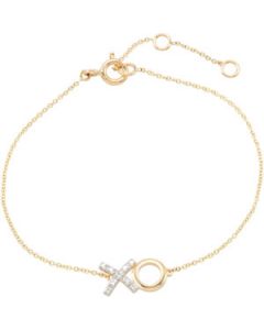 Diamond Bracelet With Rhodium Plating 14K Yellow Gold .04 Ct Tw/ 07.00 Inch Diamond Bracelet W/Rhodium Plating