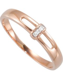 Diamond Ring With Rhodium Plating 14K Rose Gold .015 Ct Tw Diamond Ring W/Rhodium Plating