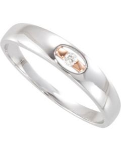 Diamond Ring With Rose Plating 14K White Gold .03 Ct Diamond Ring W/Rose Plating