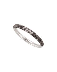 14kt White 3/8 CTW Black & White Diamond Ring