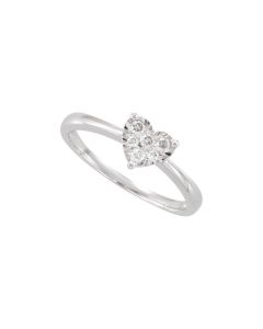 14kt White 1/8 CTW Diamond Heart Ring 