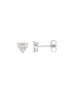 14kt White 1/6 CTW Diamond Heart Earrings