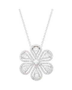 Diamond Necklace 14K White Gold 1 Ct Tw/ 18.00 Inch Diamond Necklace