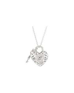 Diamond Heart Lock Necklace