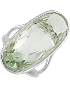 Genuine Green Quartz Ring Sterling Silver  30.00X12.00 Mm Genuine Green Quartz Ring