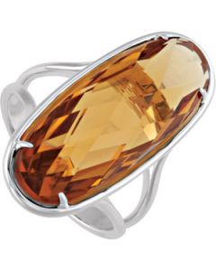 Genuine Honey Quartz Ring Sterling Silver  25.00X10.00 Mm Genuine Honey Quartz Ring