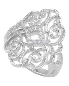 Diamond Ring Sterling Silver  1/10 Ct Tw Size 5 Diamond Ring