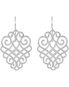 Diamond Earrings Sterling Silver  