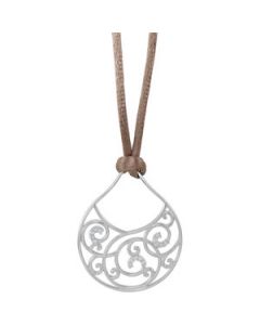 1/6 Ct Tw Diamond Pendant Or Necklace Sterling Silver  18.00 Inch Coffee Satin Cord 1/6 Ct Tw Diamond Pendant Or Necklace