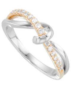 Diamond Ring 14K White/Yellow Gold Size 07.00/ 1/5 Ct Tw Diamond Ring