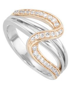 Diamond Ring 14K White/Yellow Gold Size 07.00/ 1/3 Ct Tw Diamond Ring